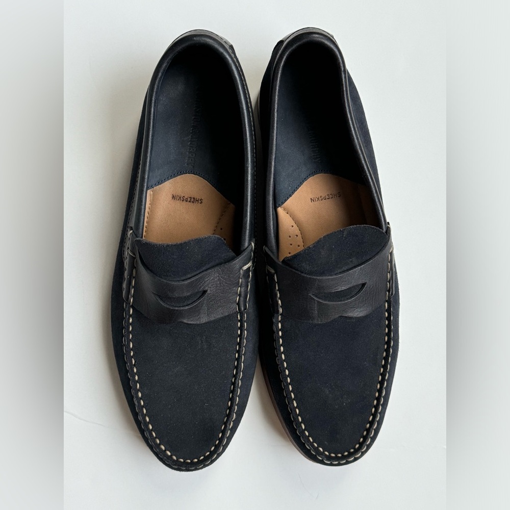 Johnston & Murphy Navy Suede Loafers 10.5 EUC